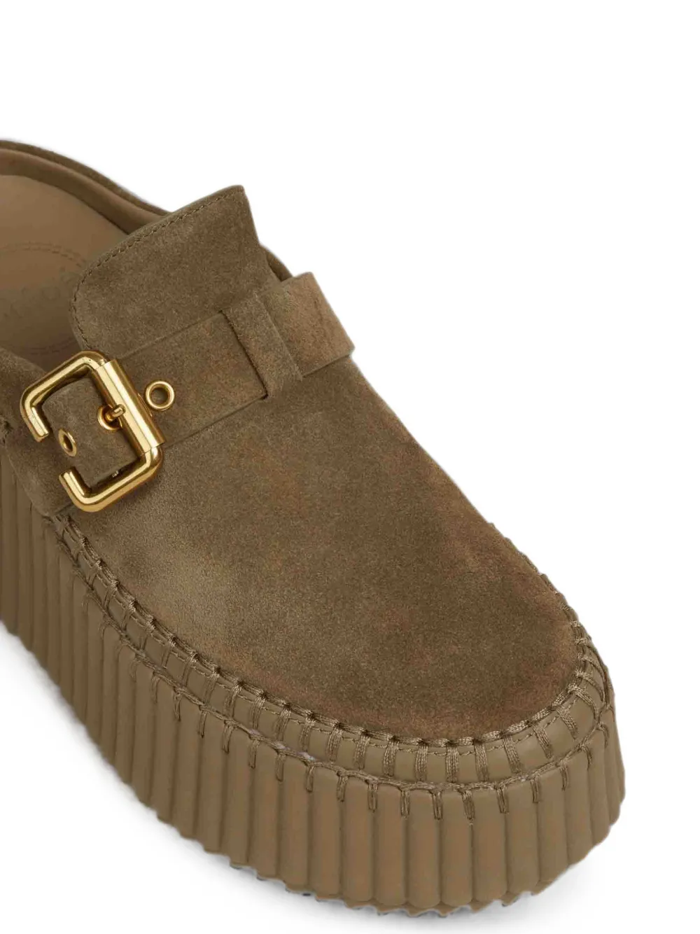Chloé Nama buckle-fastening platform mules Groen
