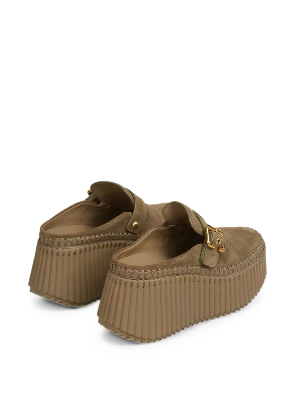 Chloé Nama buckle-fastening platform mules Groen