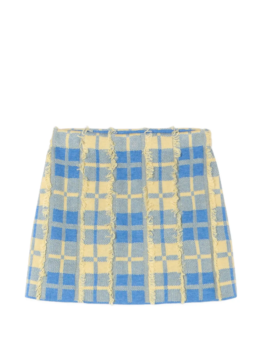 Guest In Residence Fringe-trim Plaid Mini Skirt In Multi
