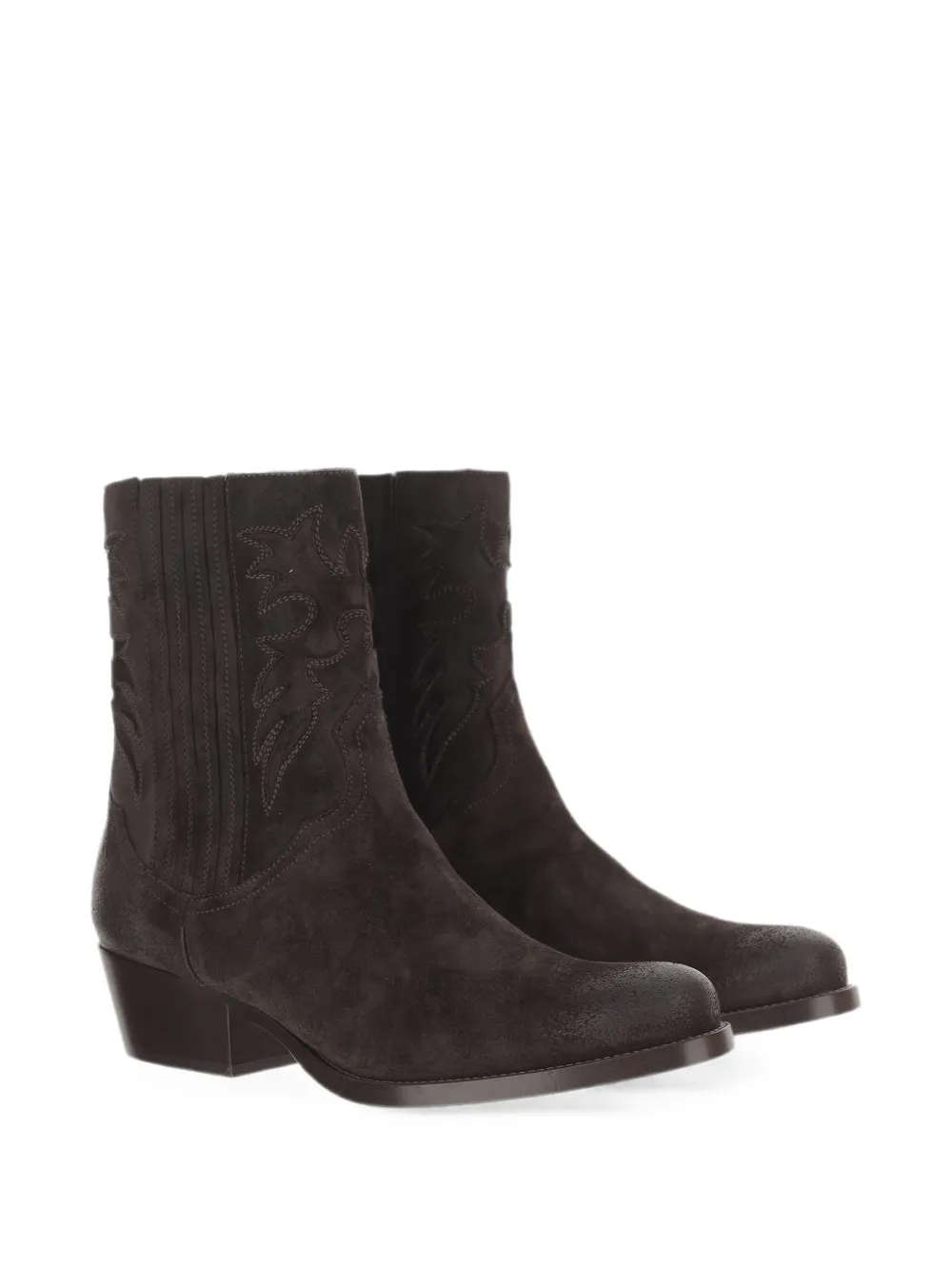 Sartore decorative-stitching suede ankle boots Grijs