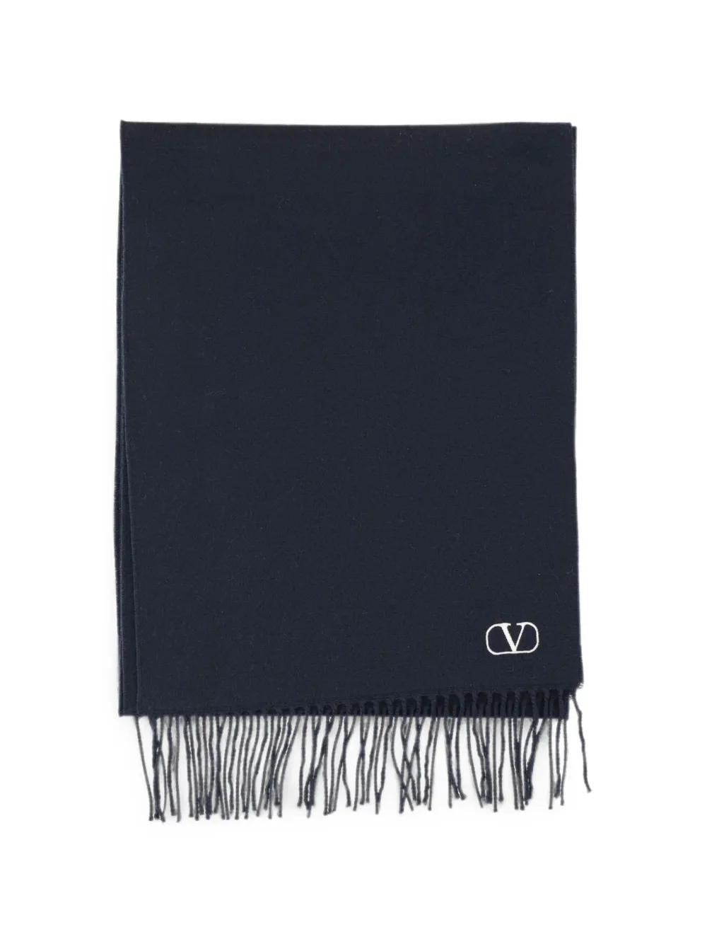 Valentino Garavani VLogo Signature fringed scarf - Blu