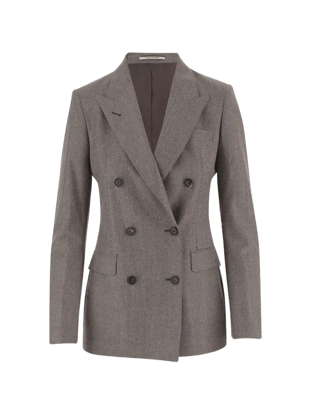 Tagliatore double-breasted micro-check blazer - Braun