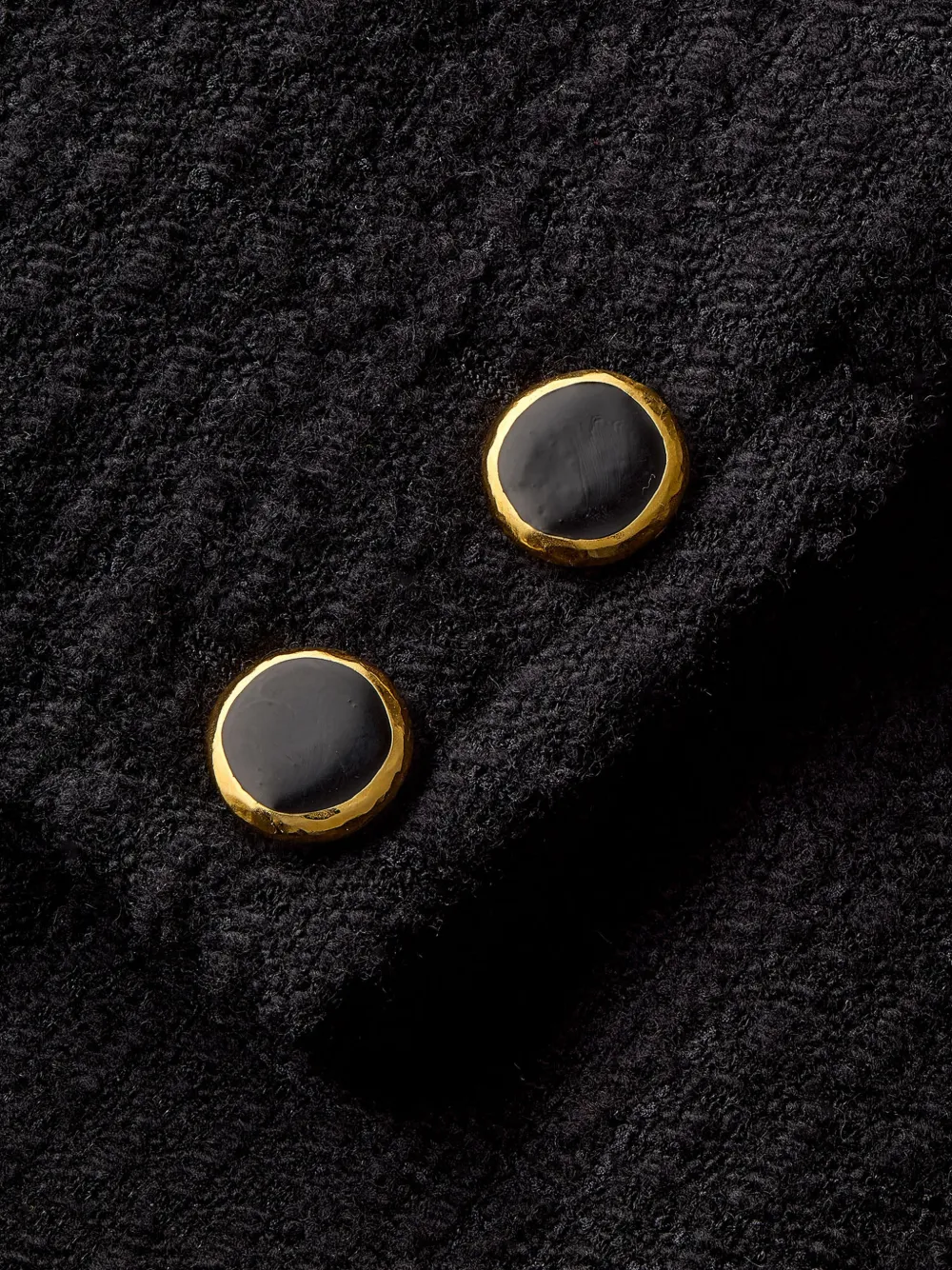 Saint Laurent Tweed jack met enkele rij knopen Zwart