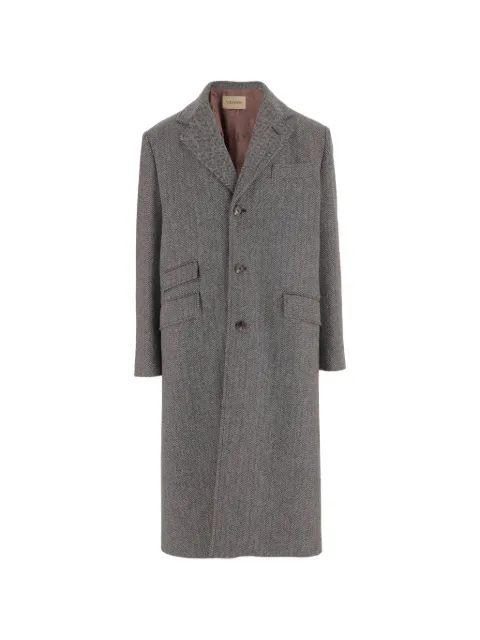 Valentino Garavani herringbone-pattern virgin wool coat