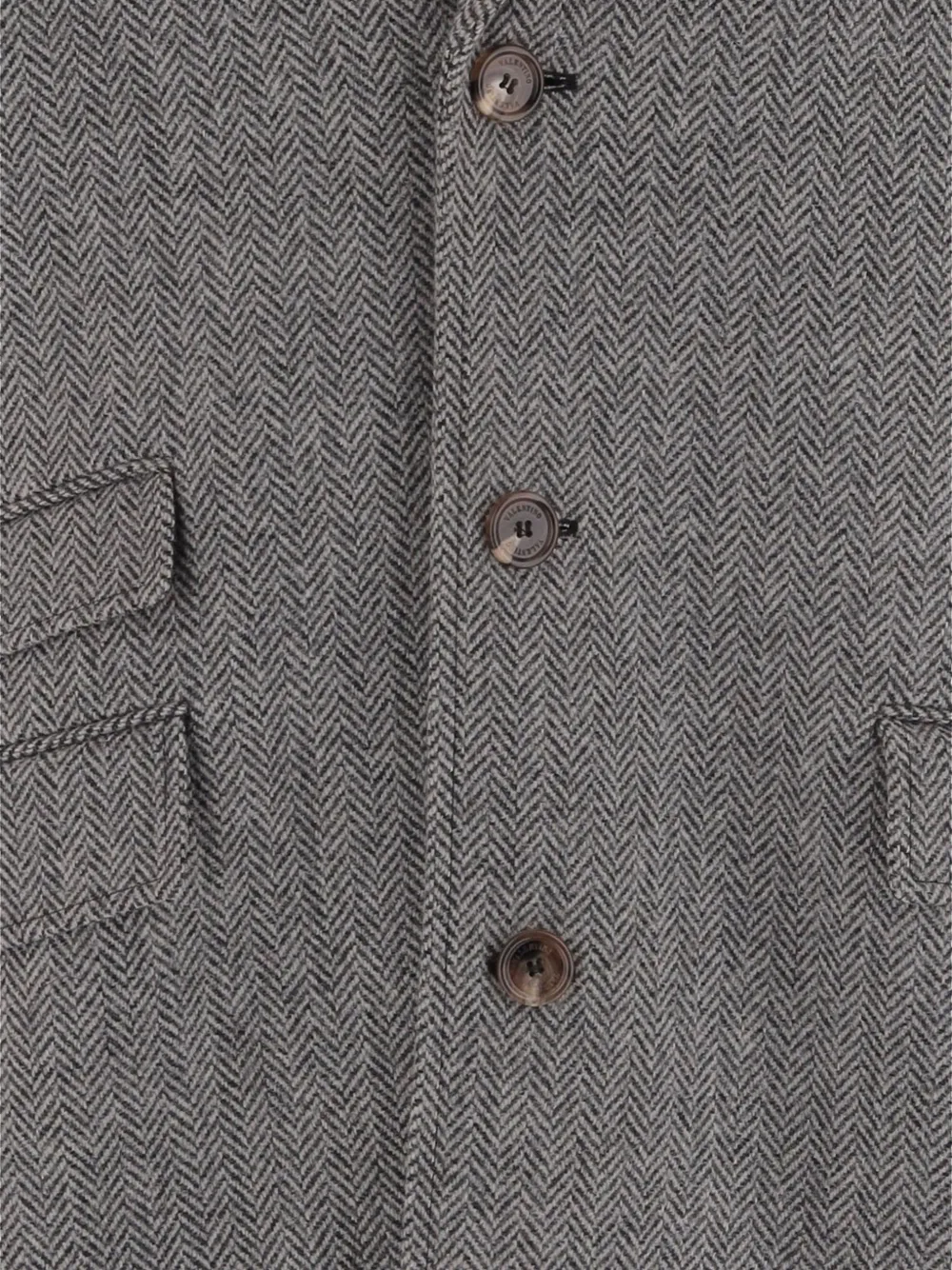 Valentino Garavani herringbone-pattern virgin wool coat Grijs