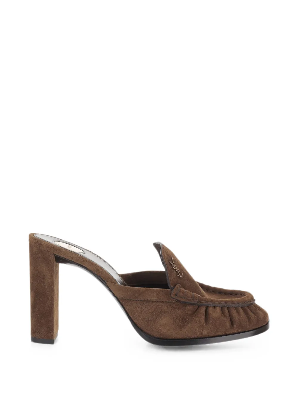 Saint Laurent Le Loafer suède muiltjes Bruin