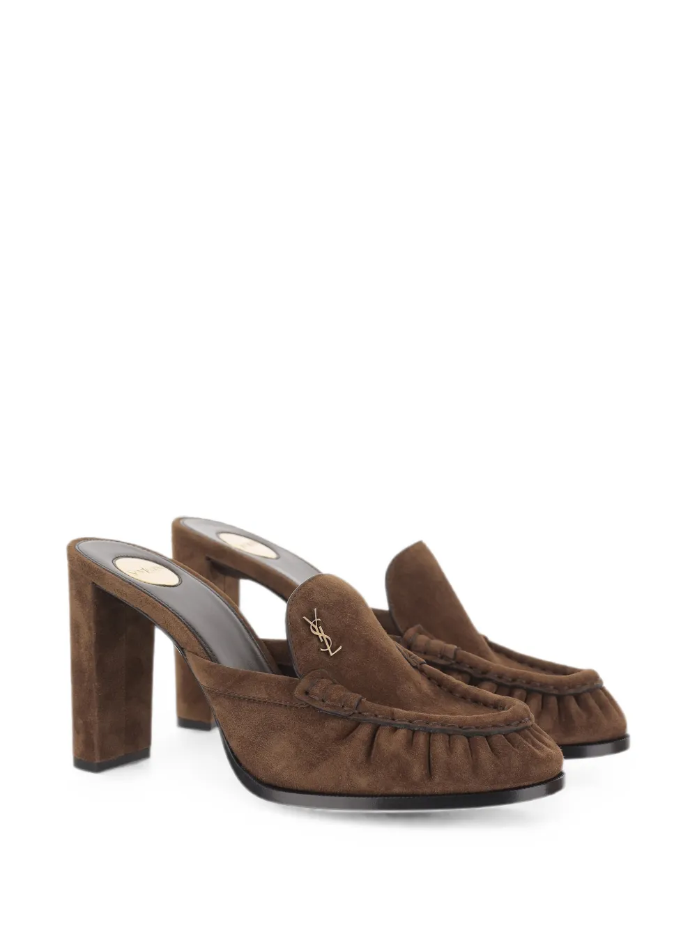 Saint Laurent Le Loafer suède muiltjes Bruin