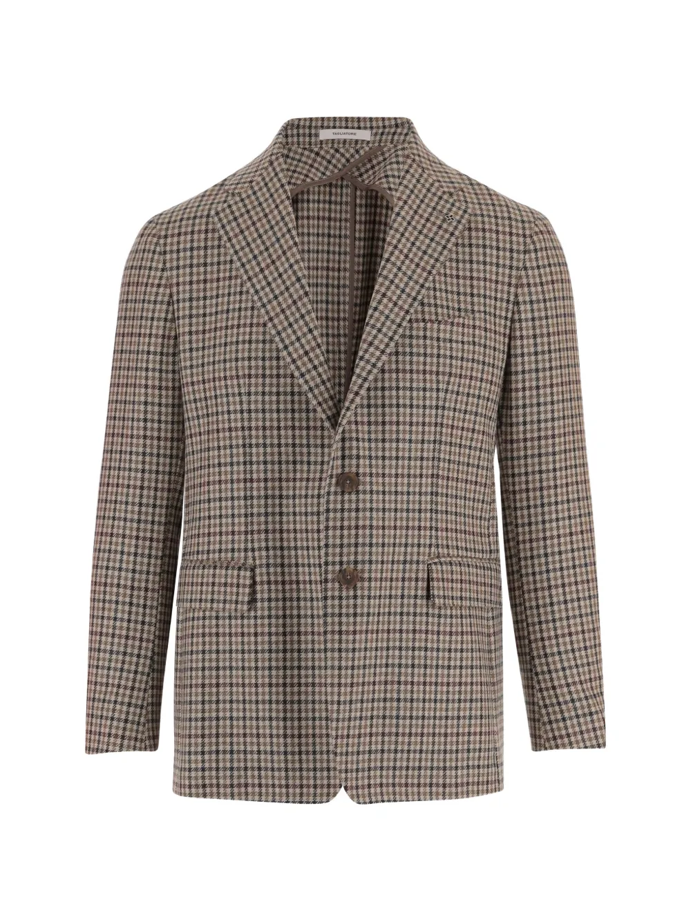 Tagliatore check wool blazer - Nude
