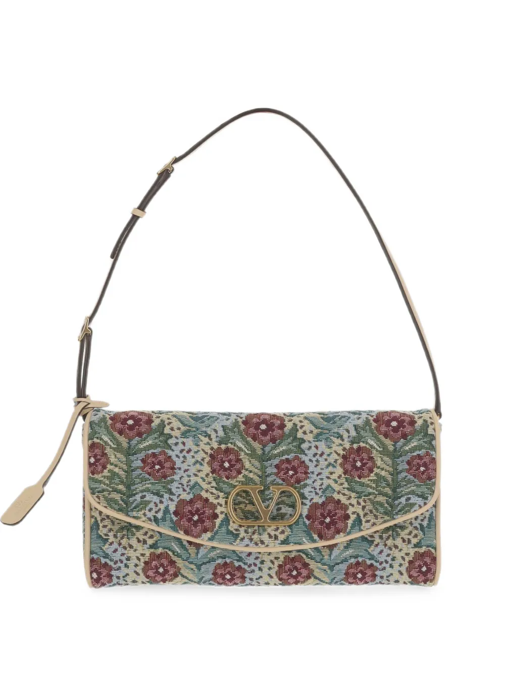Valentino Garavani Locò floral-tapestry shoulder bag - Verde
