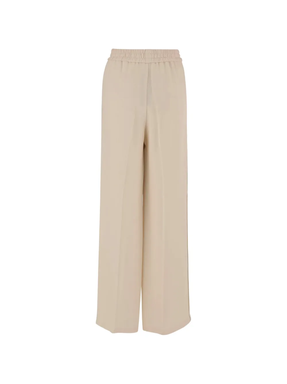Valentino Garavani Zijden broek met gestikte pijpen Beige