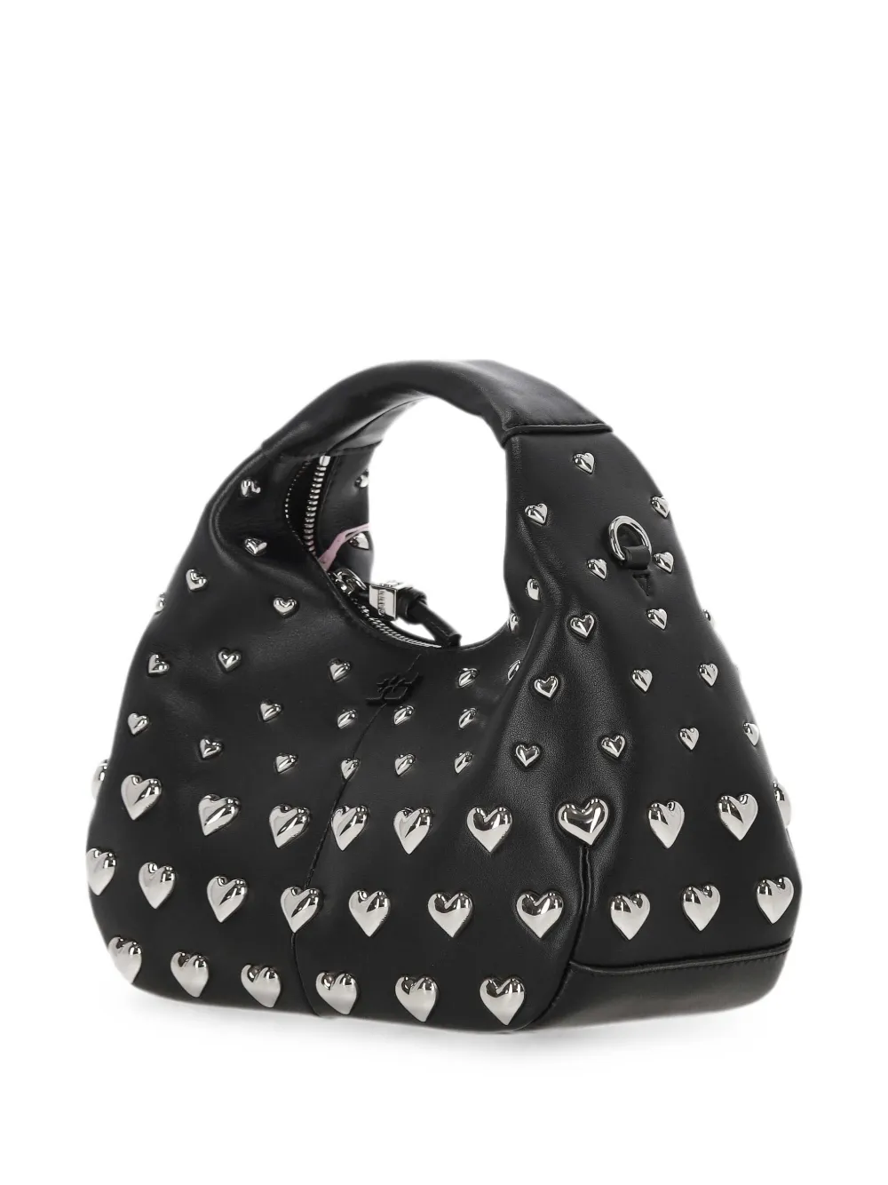 GANNI heart-stud tote bag Zwart