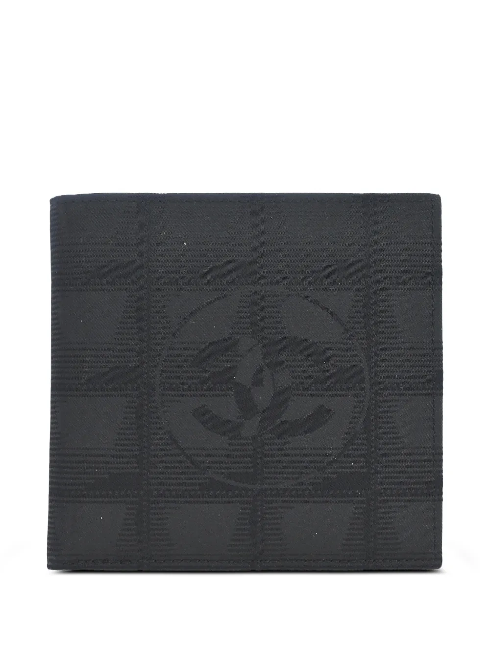 CHANEL Pre-Owned 2000-2002 Travel Line jacquard bifold wallet - Nero