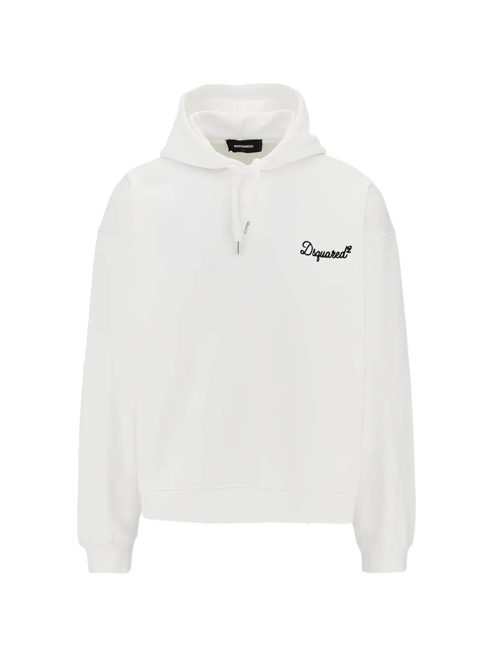 DSQUARED2 logo-embroidered drawstring hoodie - Weiß