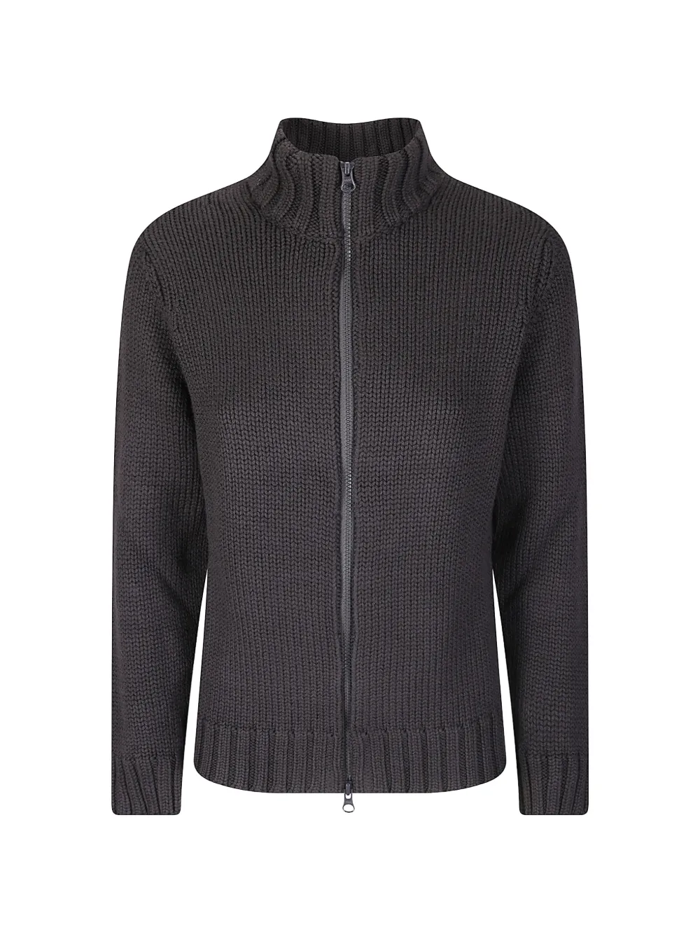 Labo Art ribbed-knit zip-up cardigan - Grau