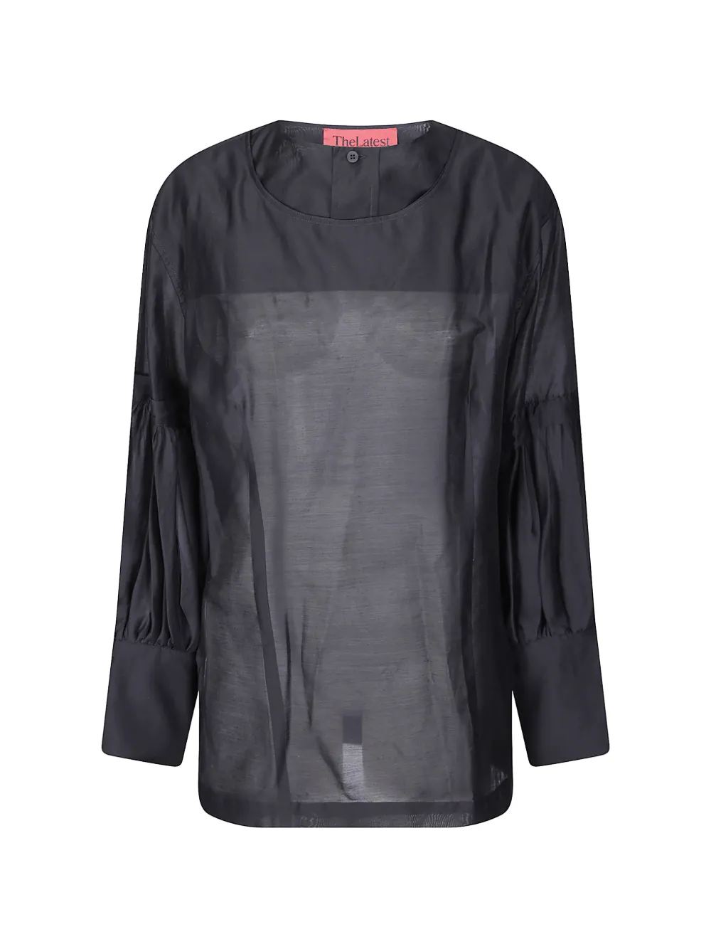 THELATEST sheer puff-sleeve blouse - Nero