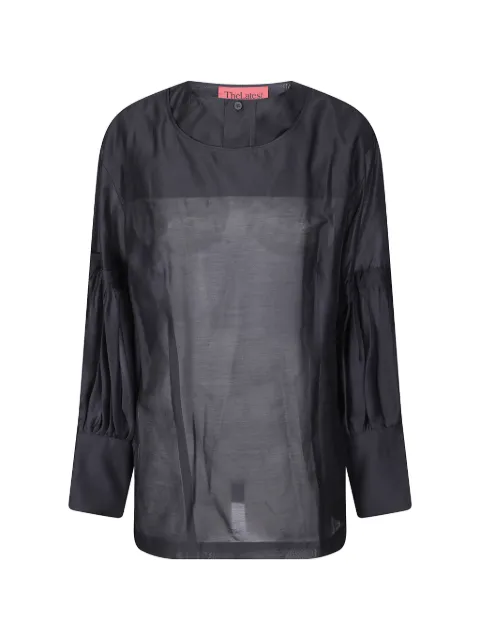 THELATEST sheer puff-sleeve blouse