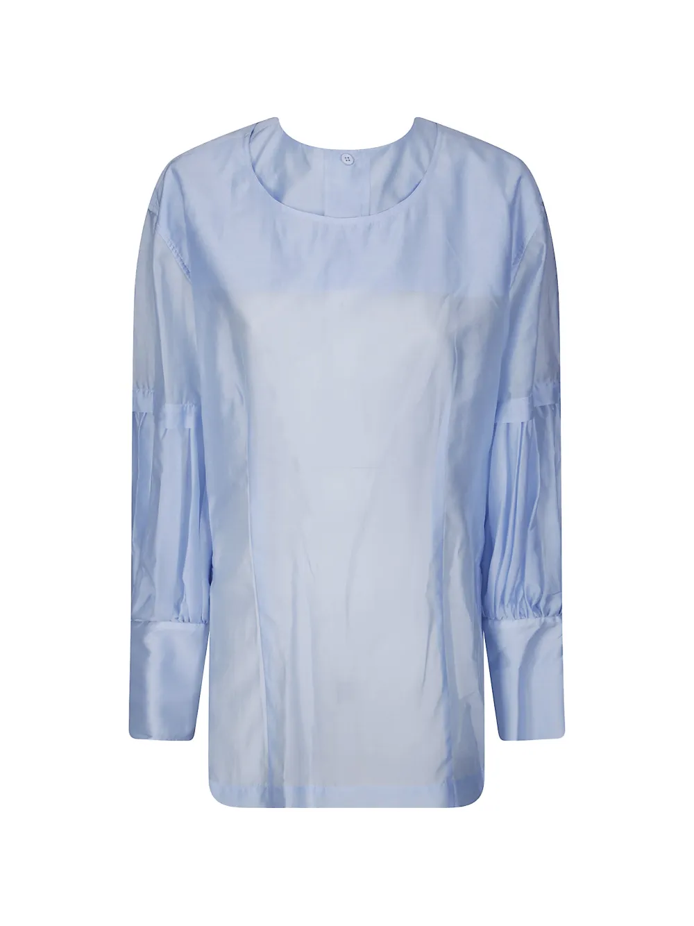 The Latest Erin Gathered-sleeve Blouse In Blue
