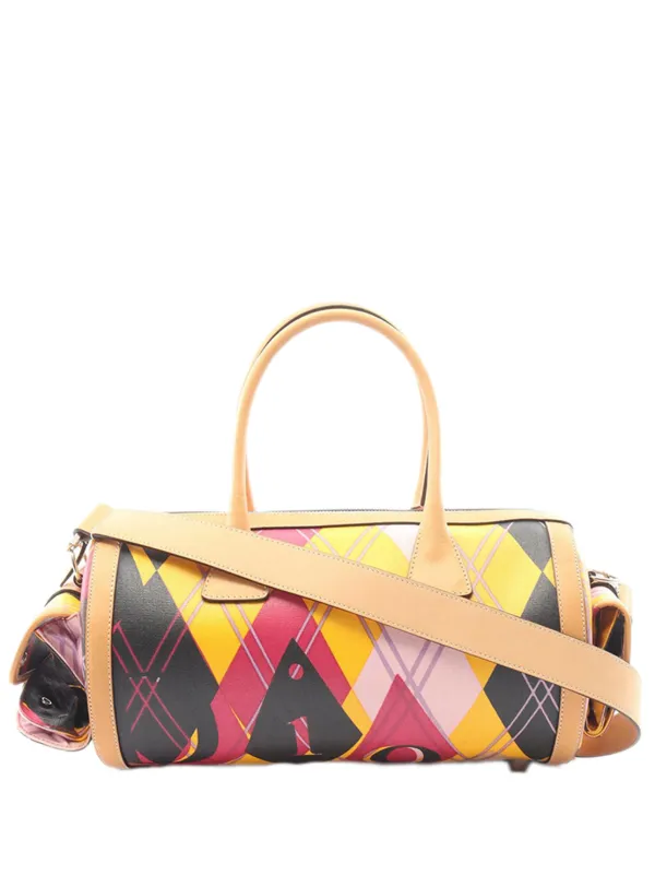 Dior Pre-owned 2004 Printed Coated Canvas Satchel in Brown
