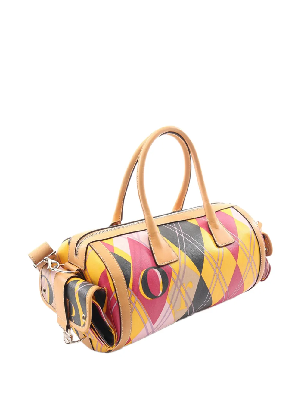 Dior Pre-owned 2004 Printed Coated Canvas Satchel in Brown, view 3