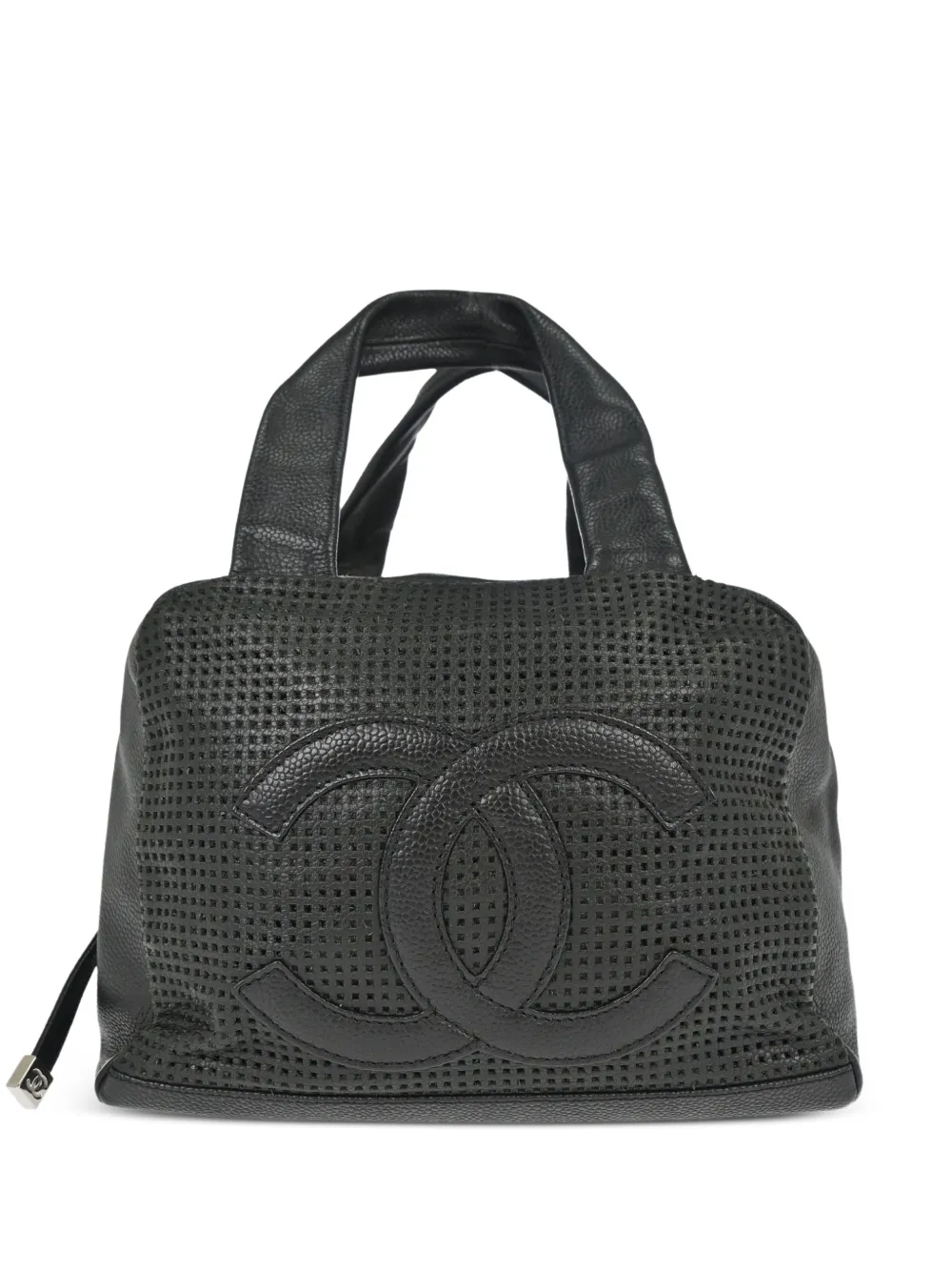 CHANEL Pre-Owned 2005-2006 perforated CC tote bag - Nero