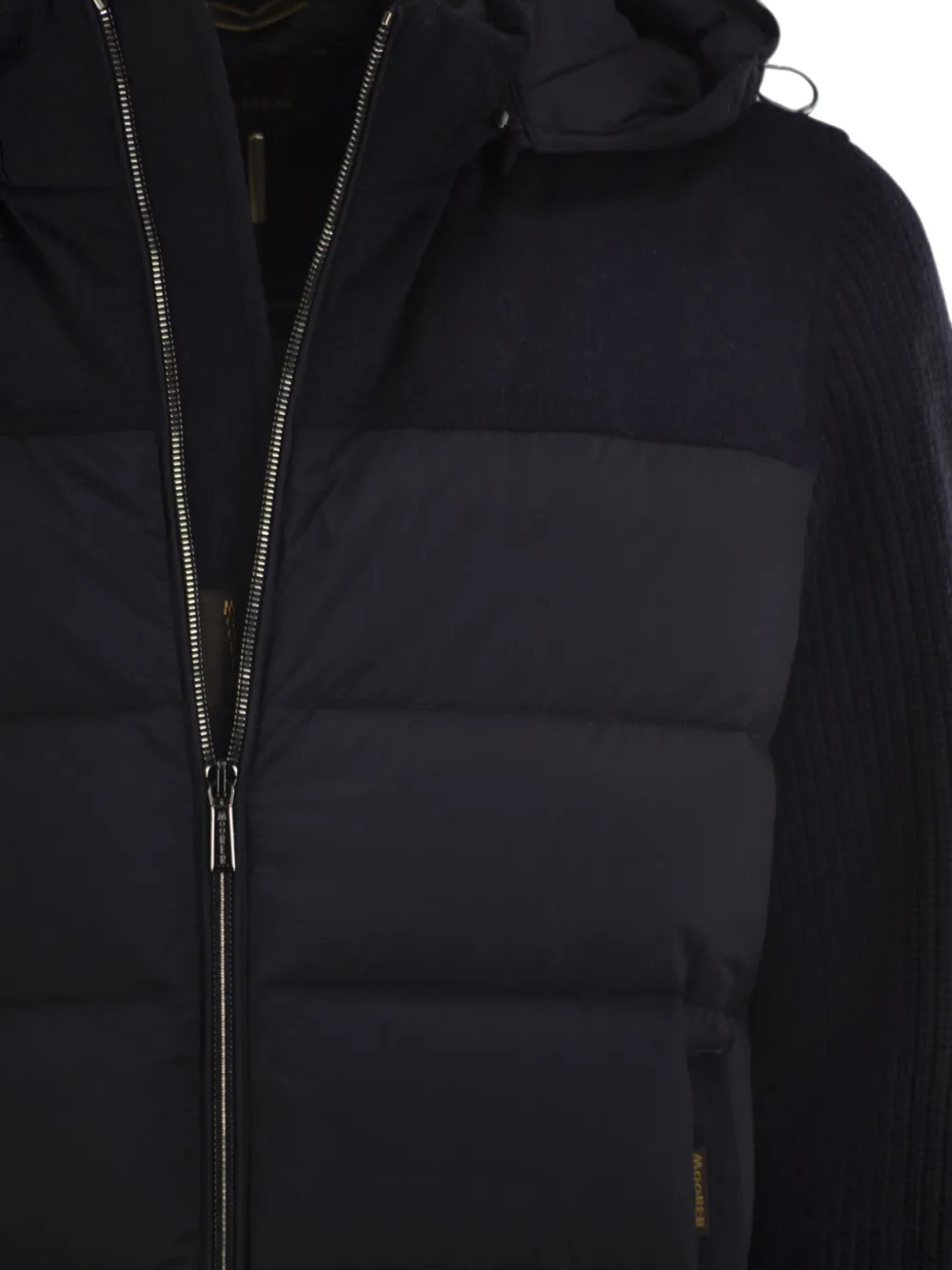 Moorer Allori-Lsm gewatteerd ribgebreid jack Blauw