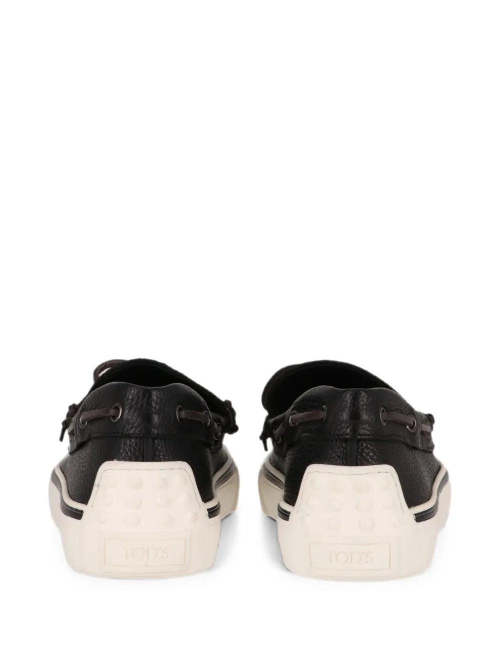 Tod's whipstitch-detail leather loafers Zwart