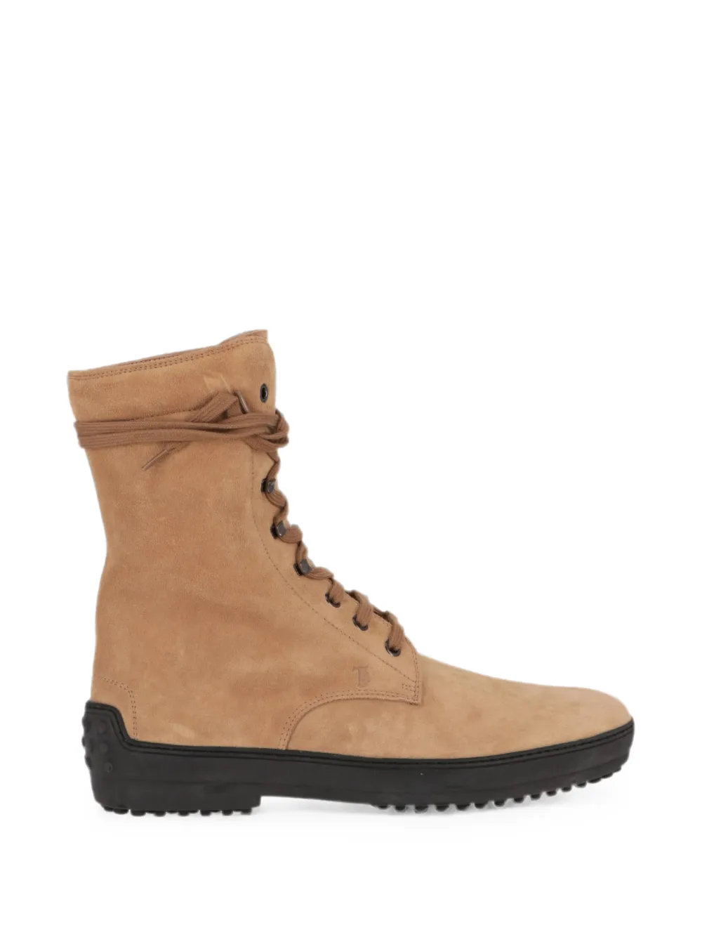 Tod's lace-up suede boots Beige