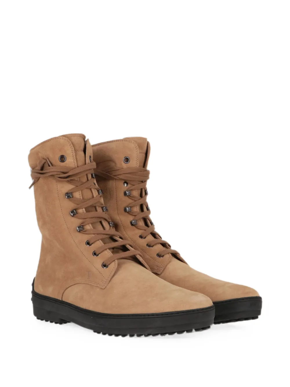 Tod's lace-up suede boots Beige