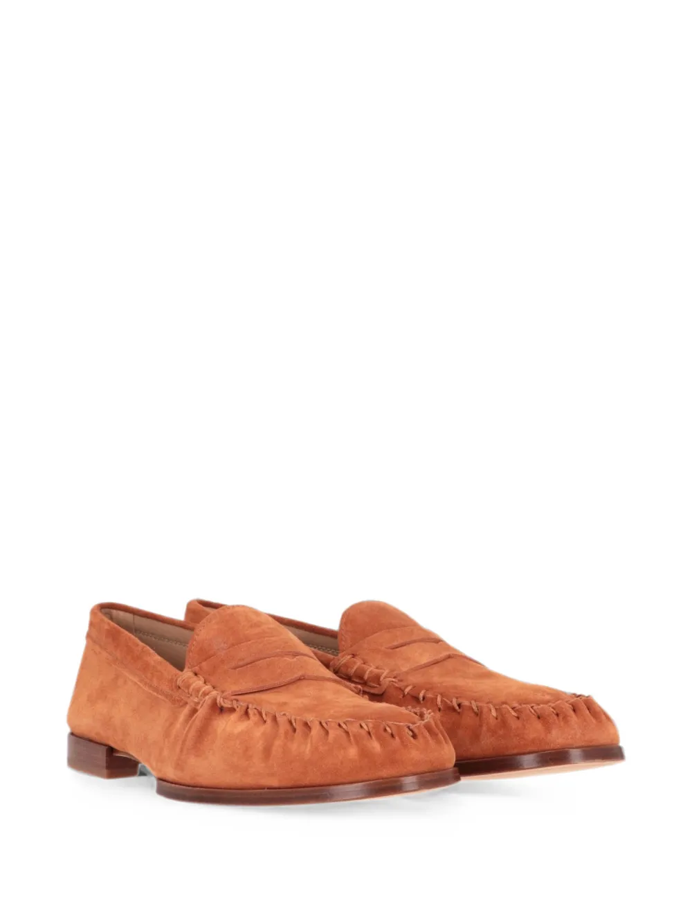 Tod's whipstitch-detail loafers Oranje