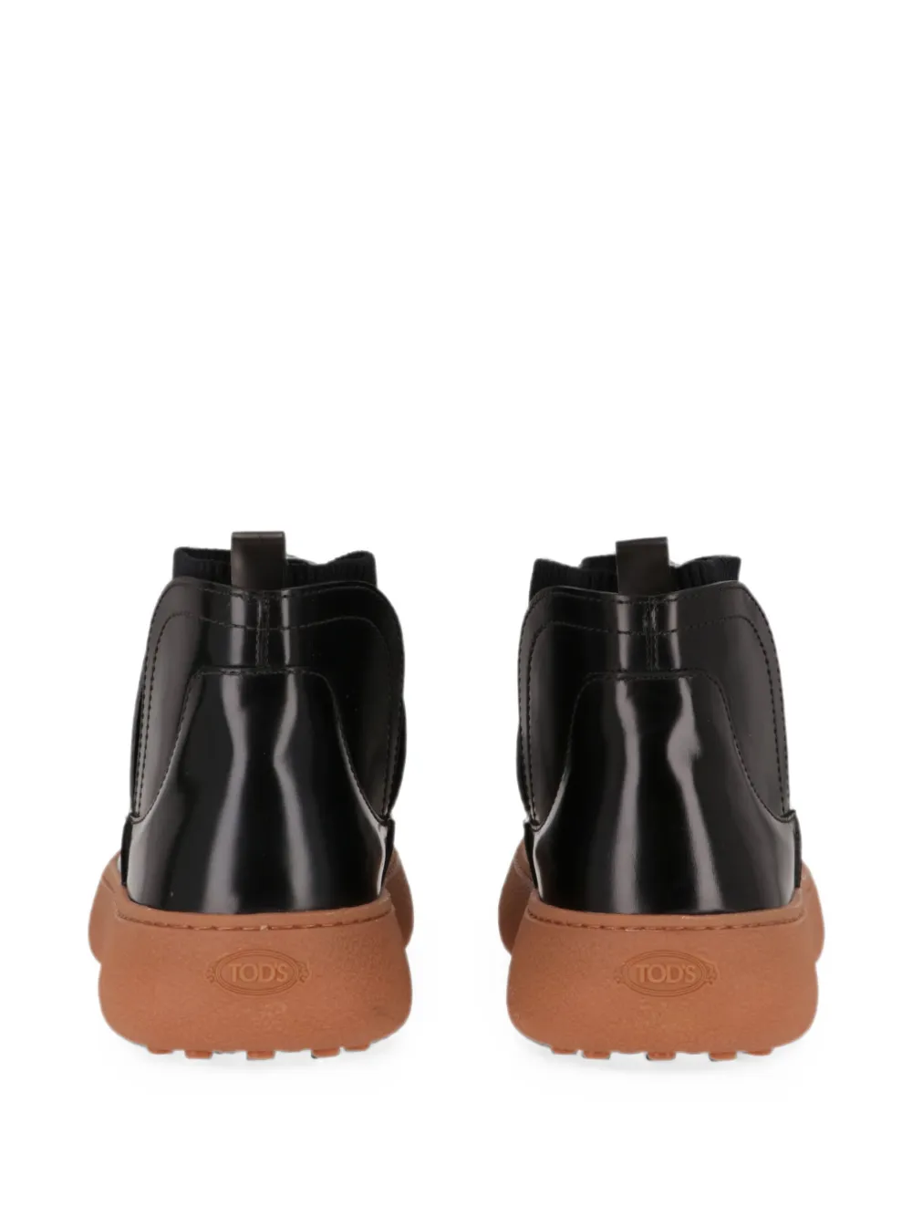 Tod's logo-embossed platform ankle boots Zwart