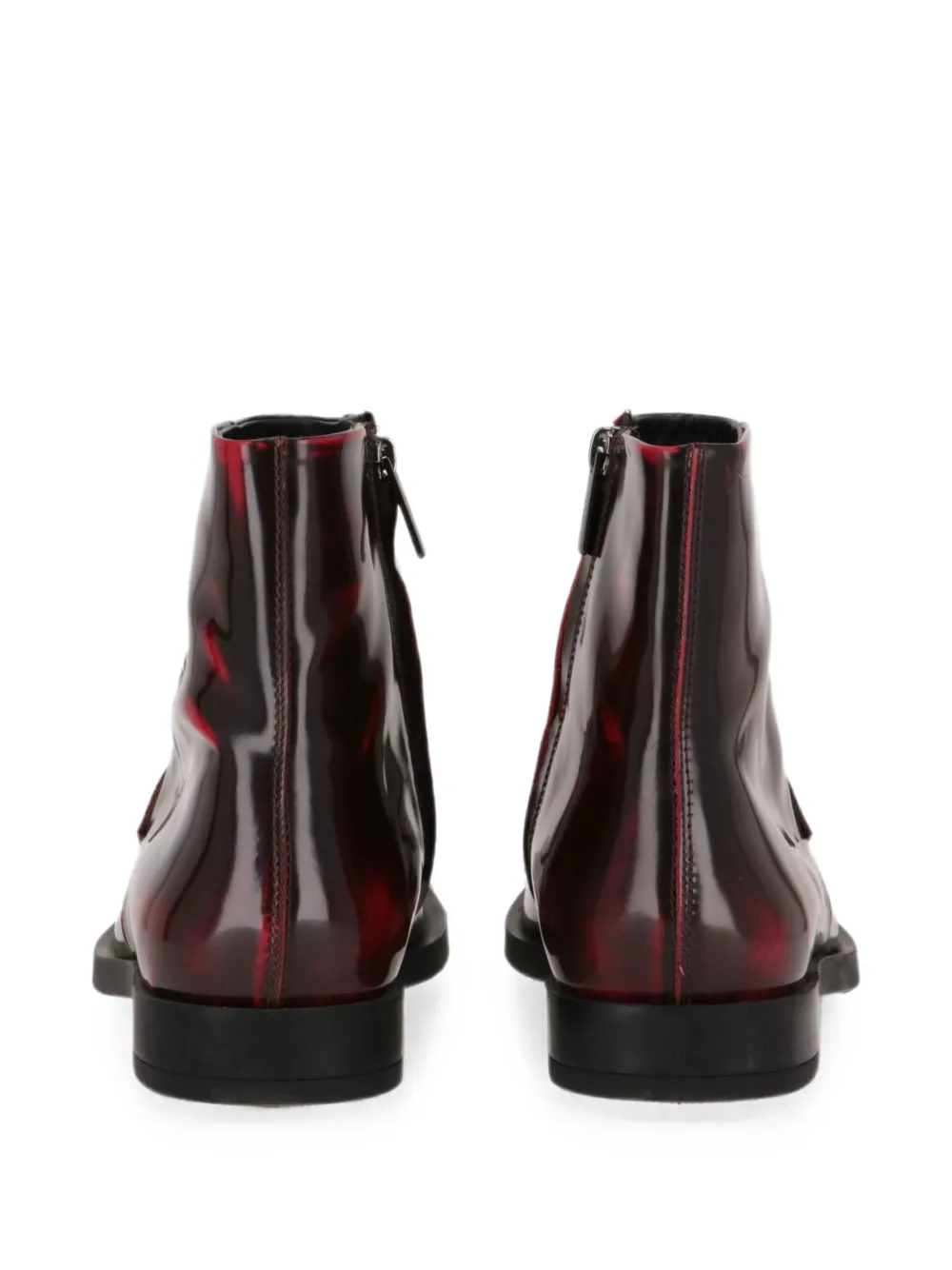 Tod's glossy-finish penny ankle boots Rood