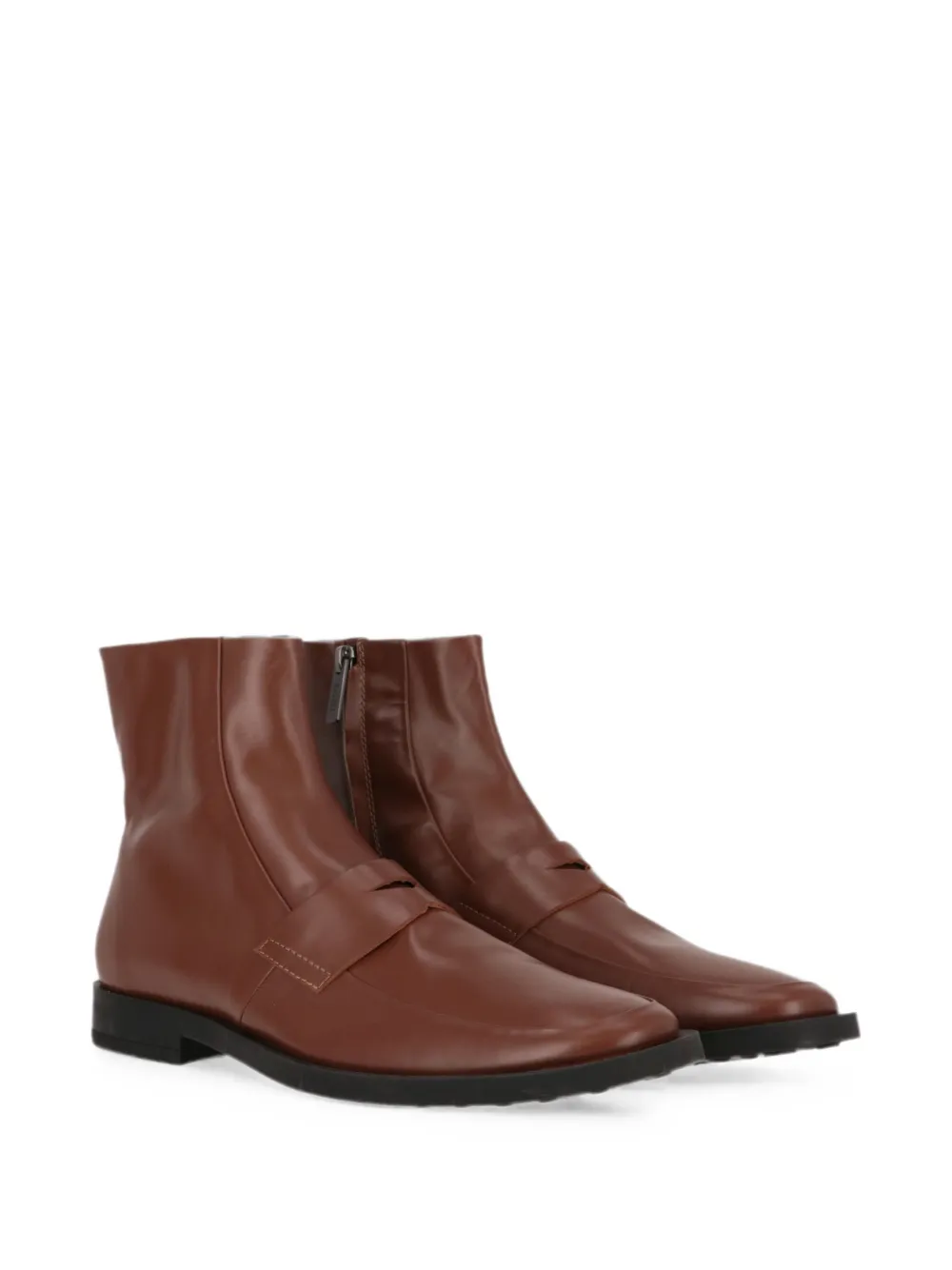 Tod's leather penny ankle boots Bruin