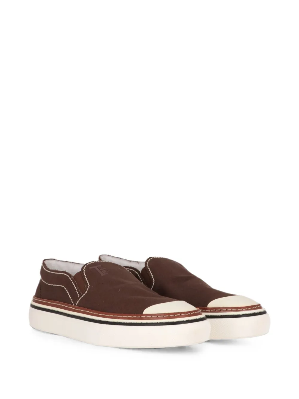Tod's contrast-stitch Gommino loafers Bruin