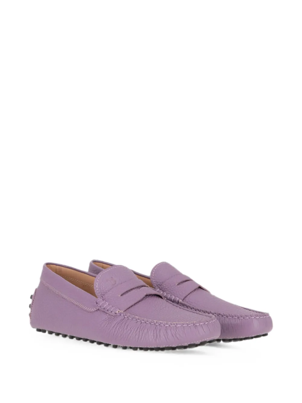 Tod's pebbled leather loafers Paars