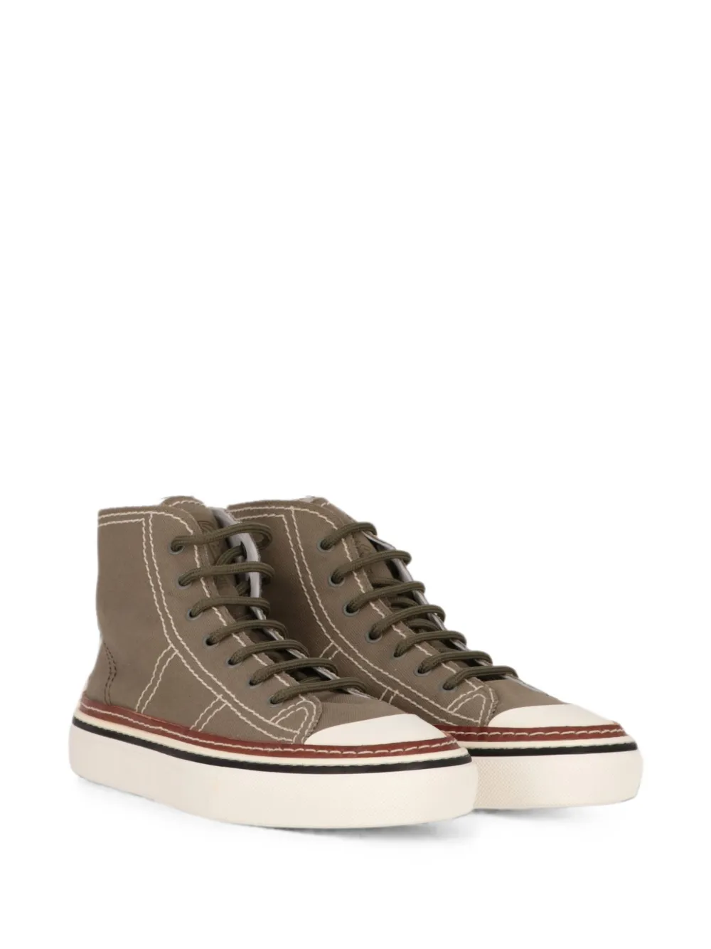 Tod's Gomma pebble-detail high-top sneakers Groen