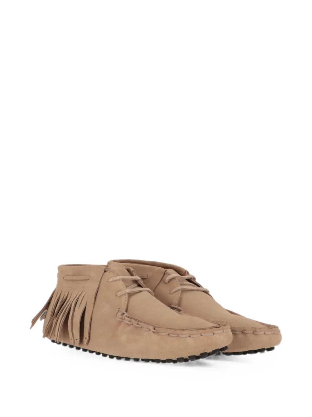 Tod's fringed Gommino boots Beige