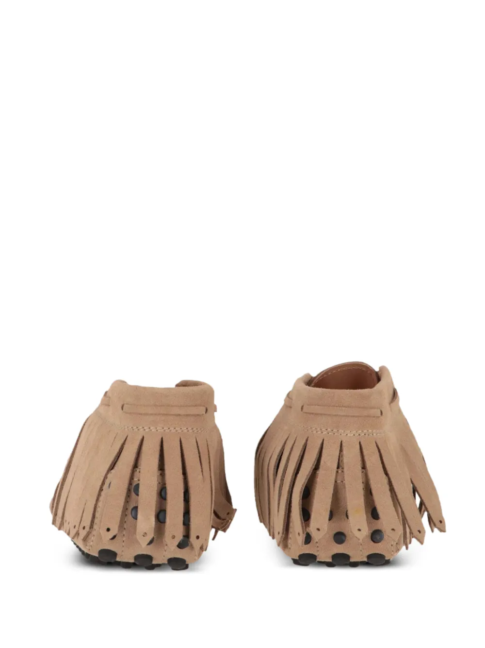 Tod's fringed Gommino boots Beige