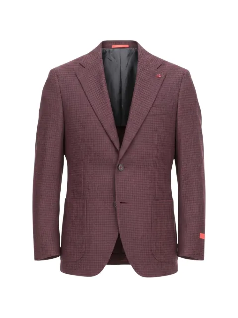 Isaia micro-patterned single-breasted jacket