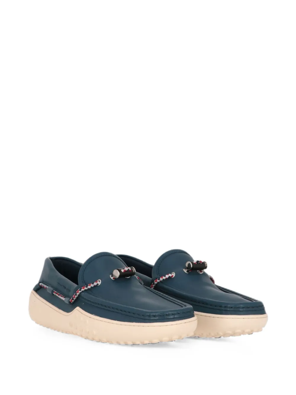 Tod's woven-detail leather loafers Blauw