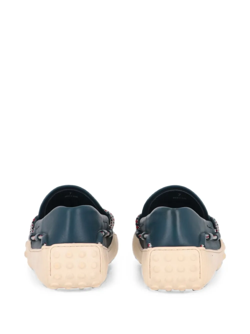 Tod's woven-detail leather loafers Blauw