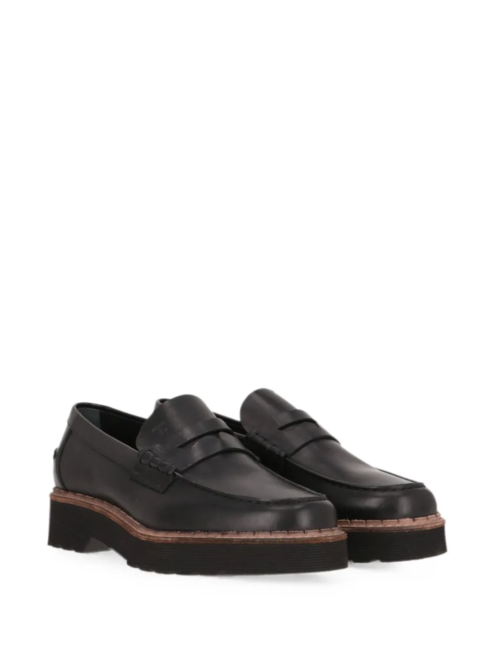 Tod's leather penny loafers Zwart