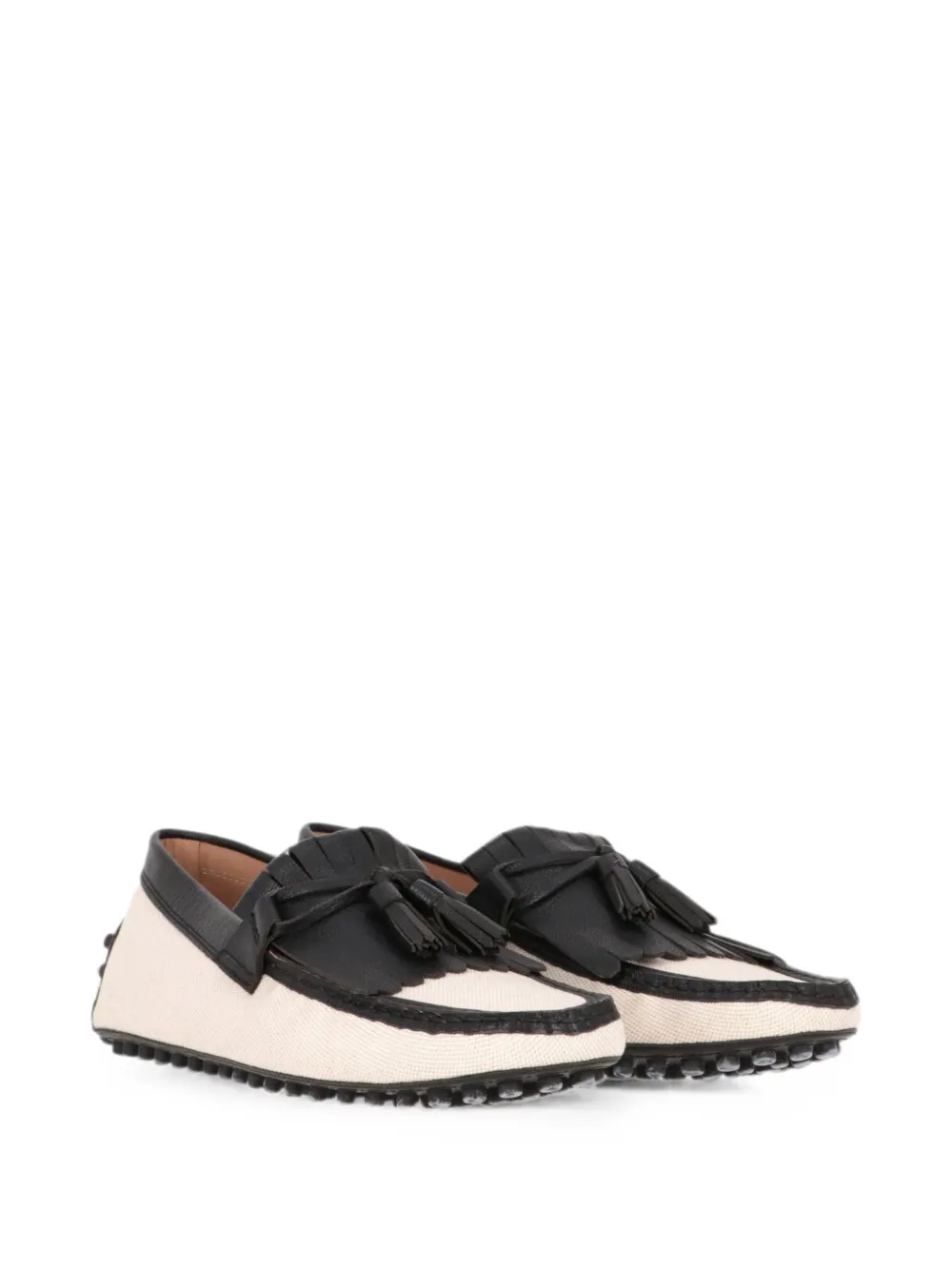 Tod's tassel-detail fringed loafers Beige