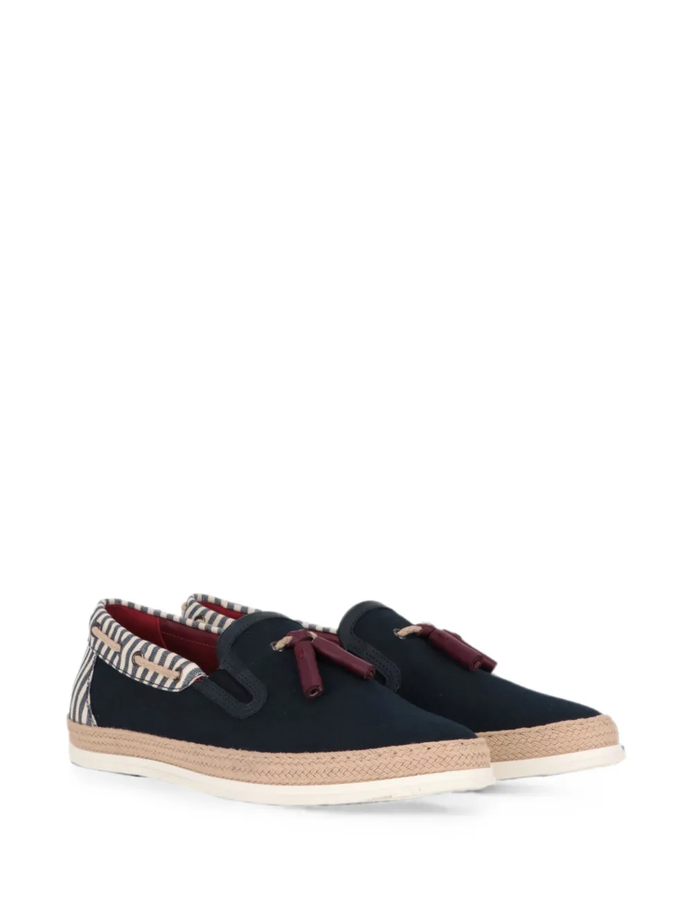 Tod's tassel-detail striped loafers Blauw