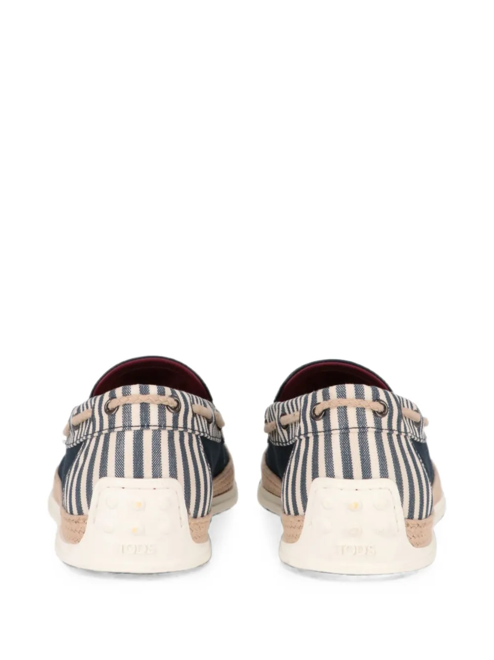 Tod's tassel-detail striped loafers Blauw