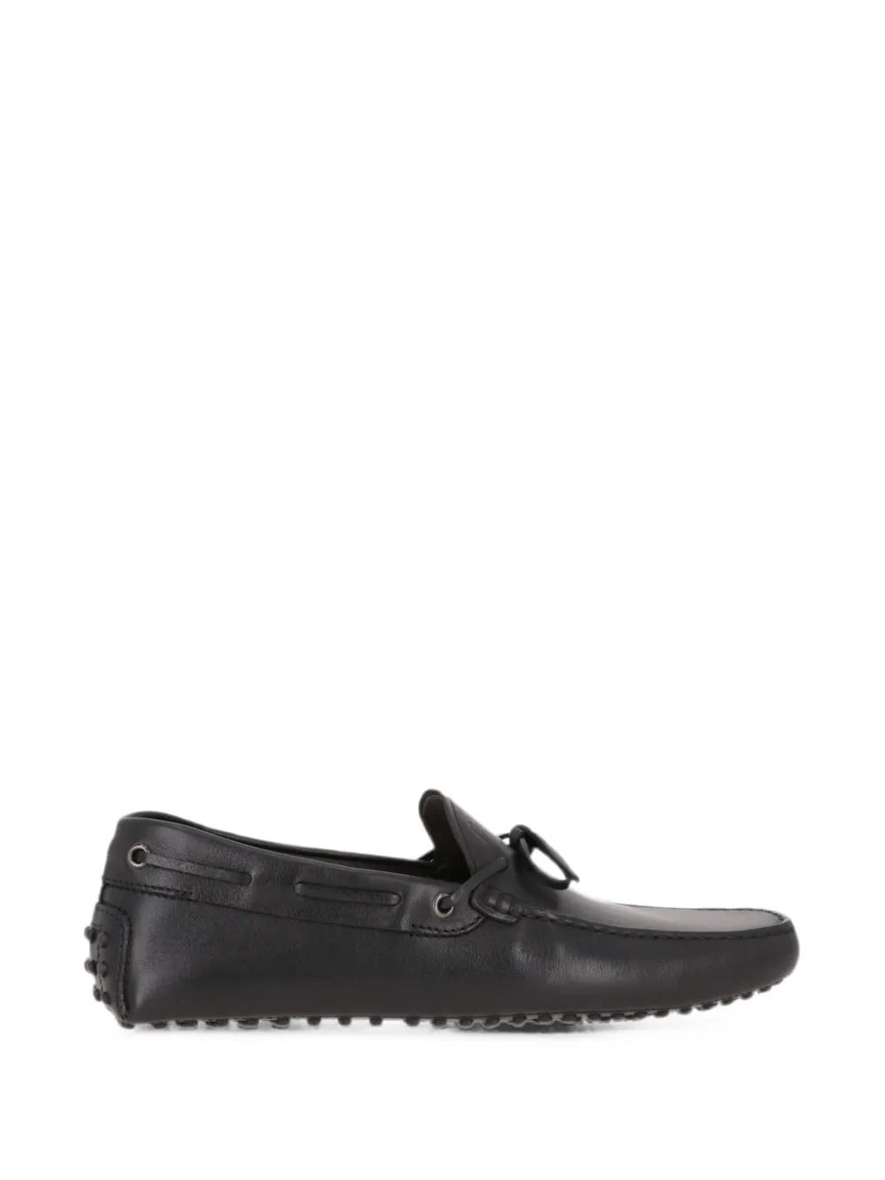 Tod's bow-detail leather loafers - Nero