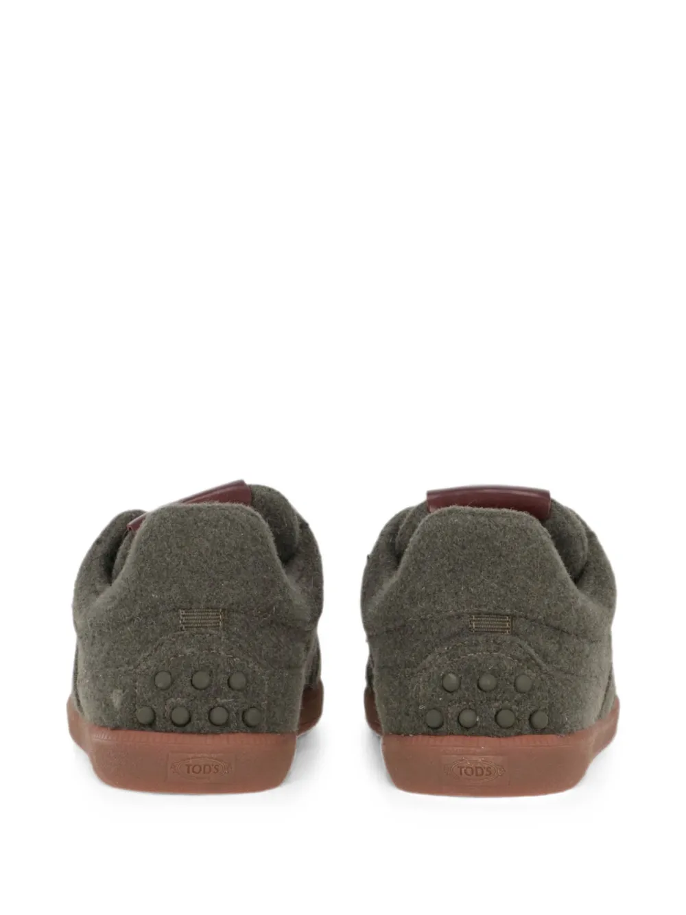 Tod's Gommino-detail felt-texture sneakers Groen