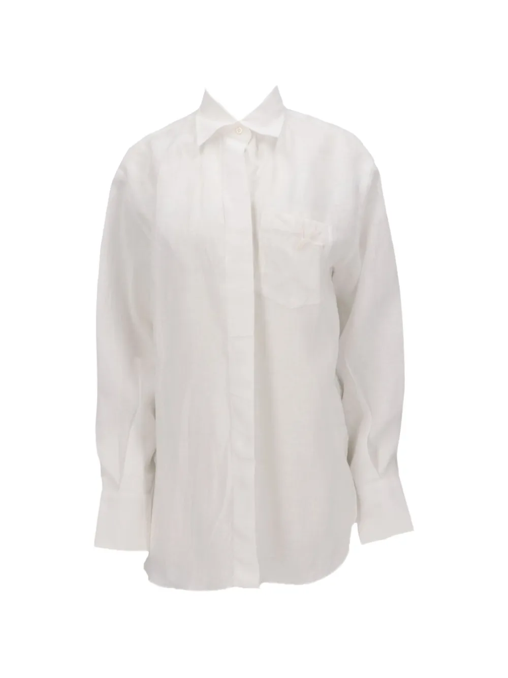 Isaia concealed-button long-sleeve shirt - Weiß