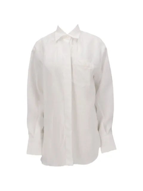 Isaia concealed-button long-sleeve shirt
