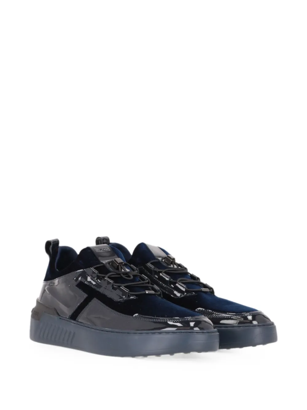 Tod's patent-leather velvet sneakers Blauw