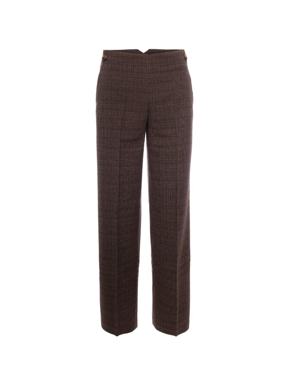 LIU JO tartan-check straight-leg trousers - Marrone